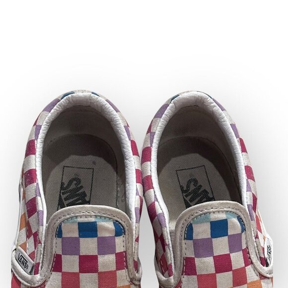 Vans Kids Rainbow Checkerboard Slip-On Canvas Casual Used Sneakers Size Kids 3 - Picture 9 of 16